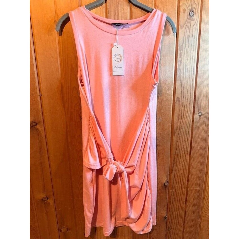 Lillusory NTW Pink Peach dress with tie belt